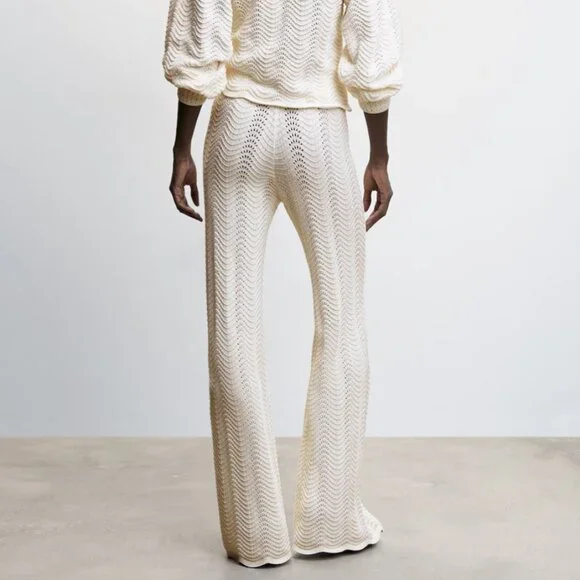 ***NWT***. RIPPLE STITCH KNIT SUMMER TROUSERS PANTS S-4/6 - Picture 5 of 8